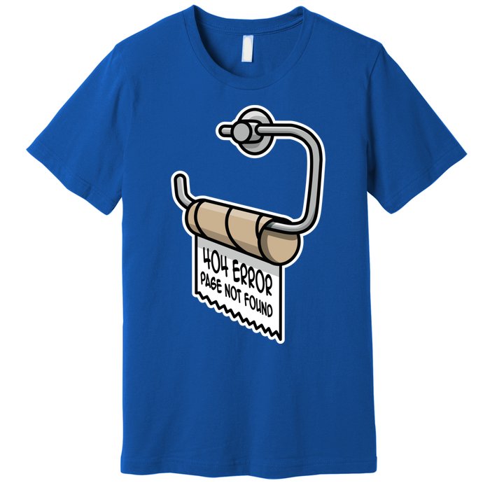 Error 404 Page Not Found Empty Toilet Paper Funny Programmer Gift Premium T-Shirt