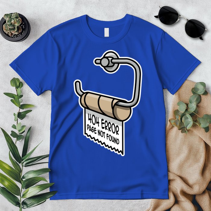Error 404 Page Not Found Empty Toilet Paper Funny Programmer Gift Premium T-Shirt