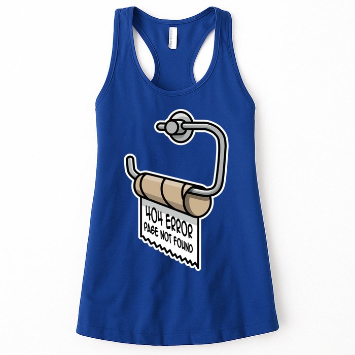 Error 404 Page Not Found Empty Toilet Paper Funny Programmer Gift Womens Tank Top
