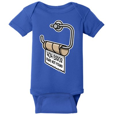 Error 404 Page Not Found Empty Toilet Paper Funny Programmer Gift Baby Bodysuit