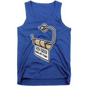 Error 404 Page Not Found Empty Toilet Paper Funny Programmer Gift Tank Top