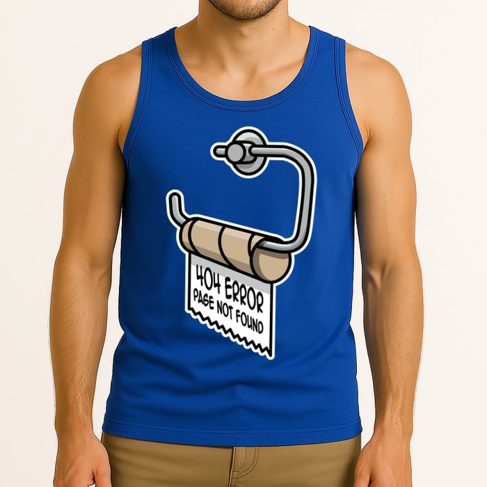 Error 404 Page Not Found Empty Toilet Paper Funny Programmer Gift Tank Top
