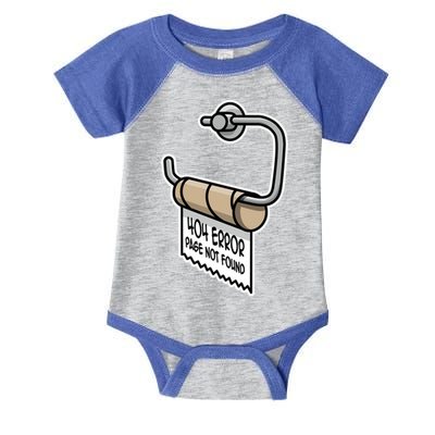 Error 404 Page Not Found Empty Toilet Paper Funny Programmer Gift Infant Baby Jersey Bodysuit