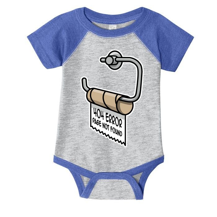 Error 404 Page Not Found Empty Toilet Paper Funny Programmer Gift Infant Baby Jersey Bodysuit