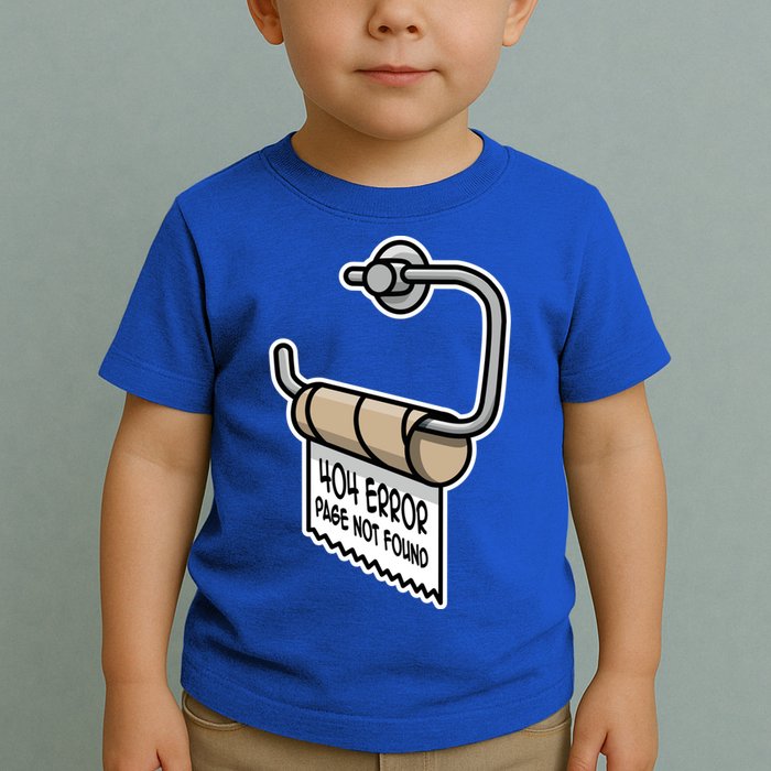 Error 404 Page Not Found Empty Toilet Paper Funny Programmer Gift Toddler T-Shirt