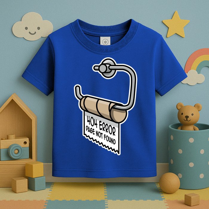 Error 404 Page Not Found Empty Toilet Paper Funny Programmer Gift Toddler T-Shirt