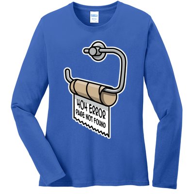 Error 404 Page Not Found Empty Toilet Paper Funny Programmer Gift Ladies Long Sleeve Shirt