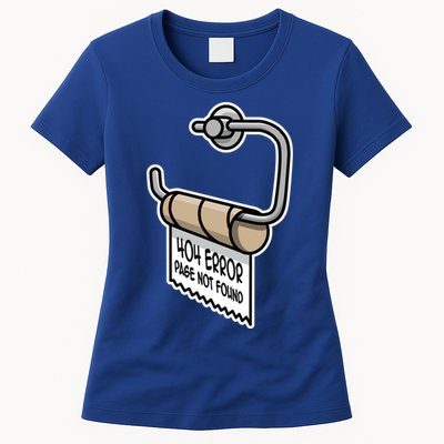 Error 404 Page Not Found Empty Toilet Paper Funny Programmer Gift Womens T-Shirt