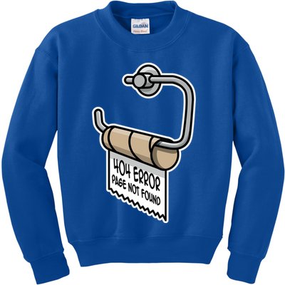 Error 404 Page Not Found Empty Toilet Paper Funny Programmer Gift Kids Sweatshirt