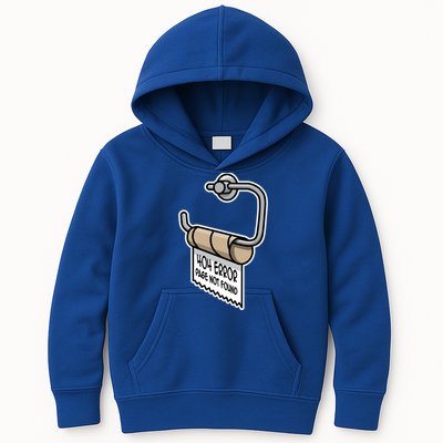 Error 404 Page Not Found Empty Toilet Paper Funny Programmer Gift Kids Hoodie