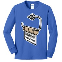 Error 404 Page Not Found Empty Toilet Paper Funny Programmer Gift Kids Long Sleeve Shirt