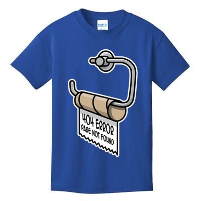 Error 404 Page Not Found Empty Toilet Paper Funny Programmer Gift Kids T-Shirt