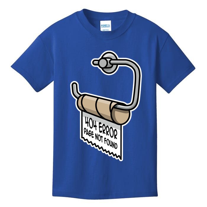 Error 404 Page Not Found Empty Toilet Paper Funny Programmer Gift Kids T-Shirt