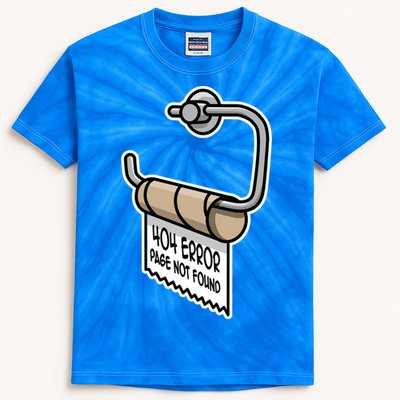 Error 404 Page Not Found Empty Toilet Paper Funny Programmer Gift Kids Tie-Dye T-Shirt