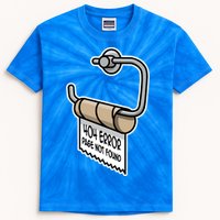 Error 404 Page Not Found Empty Toilet Paper Funny Programmer Gift Kids Tie-Dye T-Shirt
