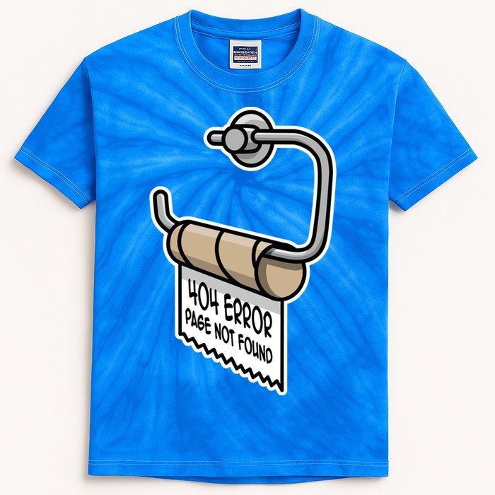 Error 404 Page Not Found Empty Toilet Paper Funny Programmer Gift Kids Tie-Dye T-Shirt
