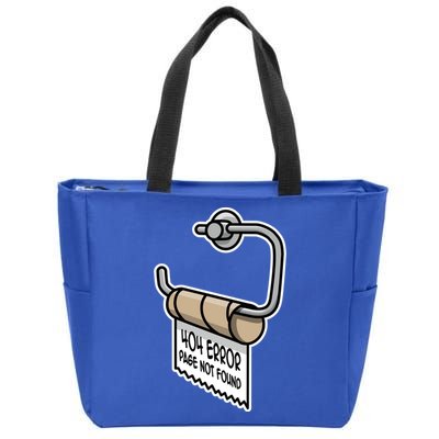 Error 404 Page Not Found Empty Toilet Paper Funny Programmer Gift Zip Tote Bag