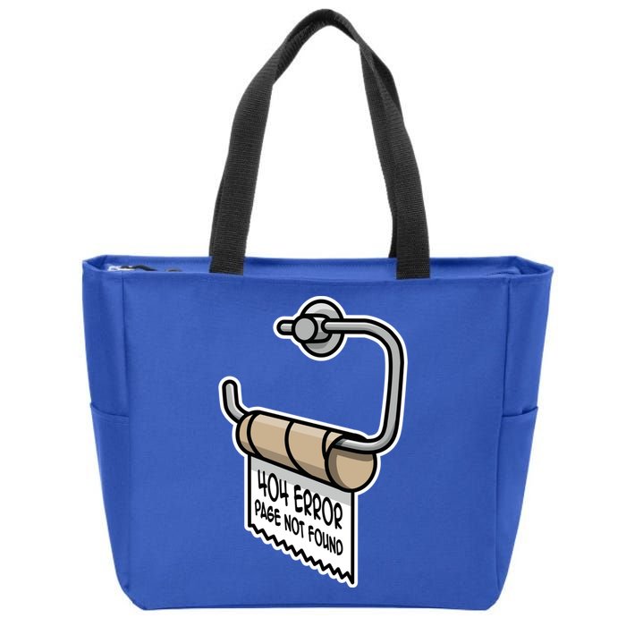 Error 404 Page Not Found Empty Toilet Paper Funny Programmer Gift Zip Tote Bag