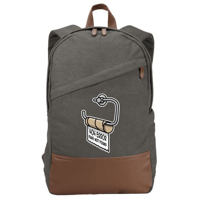 Error 404 Page Not Found Empty Toilet Paper Funny Programmer Gift Cotton Canvas Backpack