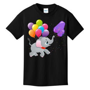 Elephant 4 Years Old Zoo Animals 4th Birthday Kids T-Shirt