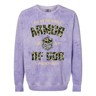 Ephesians 6 11 Put On The Whole Armor Of God Prayer Unit Colorblast Crewneck Sweatshirt