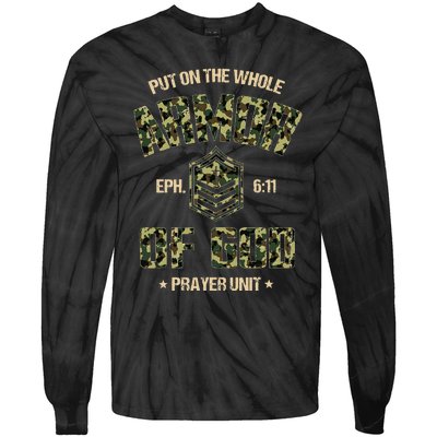 Ephesians 6 11 Put On The Whole Armor Of God Prayer Unit Tie-Dye Long Sleeve Shirt