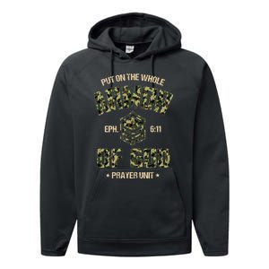 Ephesians 6 11 Put On The Whole Armor Of God Prayer Unit Performance Fleece Hoodie