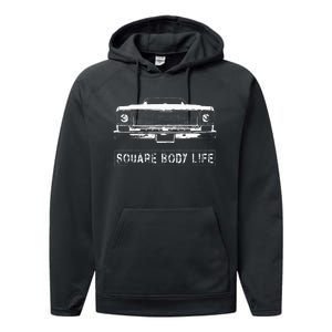 Early 70s Square Body Squarebody Truck Performance Fleece Hoodie