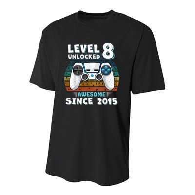 Eight 8yr BDay Son Funny Gamer 8th 8 Year Old Birthday Youth Performance Sprint T-Shirt