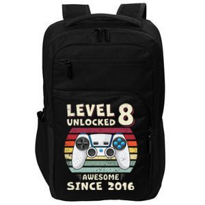 Eight 8th Birthday Decoration Boy 8yr 8 Year Old Birthday Impact Tech Backpack