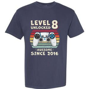 Eight 8th Birthday Decoration Boy 8yr 8 Year Old Birthday Garment-Dyed Heavyweight T-Shirt