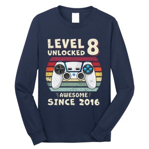 Eight 8th Birthday Decoration Boy 8yr 8 Year Old Birthday Long Sleeve Shirt