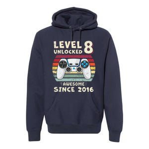 Eight 8th Birthday Decoration Boy 8yr 8 Year Old Birthday Premium Hoodie