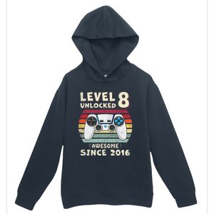 Eight 8th Birthday Decoration Boy 8yr 8 Year Old Birthday Urban Pullover Hoodie