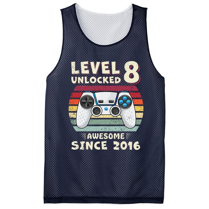 Eight 8th Birthday Decoration Boy 8yr 8 Year Old Birthday Mesh Reversible Basketball Jersey Tank