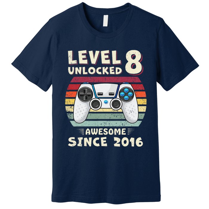 Eight 8th Birthday Decoration Boy 8yr 8 Year Old Birthday Premium T-Shirt