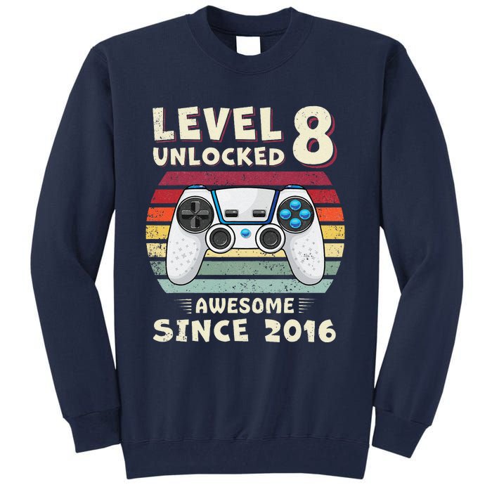 Eight 8th Birthday Decoration Boy 8yr 8 Year Old Birthday Tall Sweatshirt