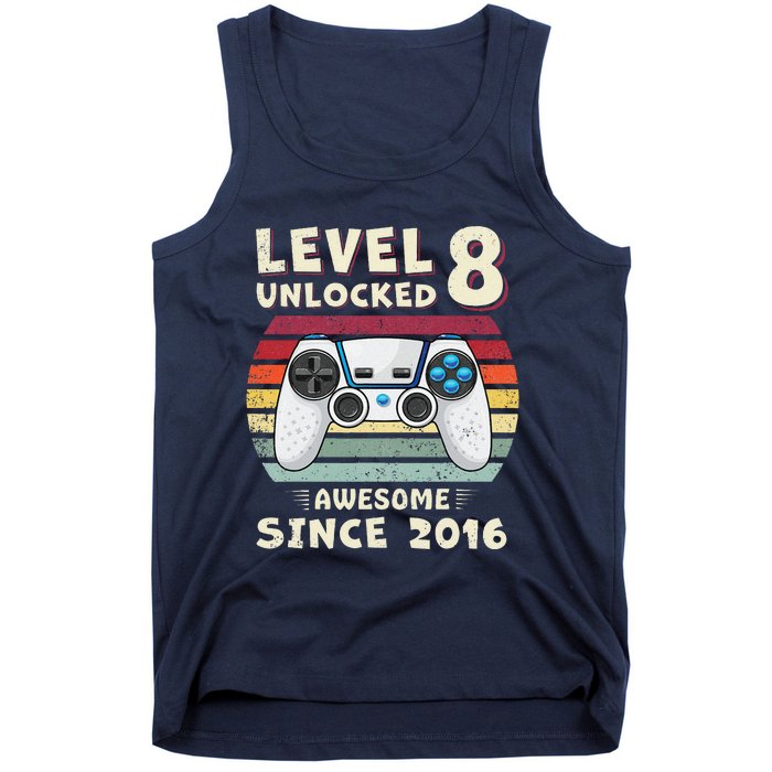 Eight 8th Birthday Decoration Boy 8yr 8 Year Old Birthday Tank Top