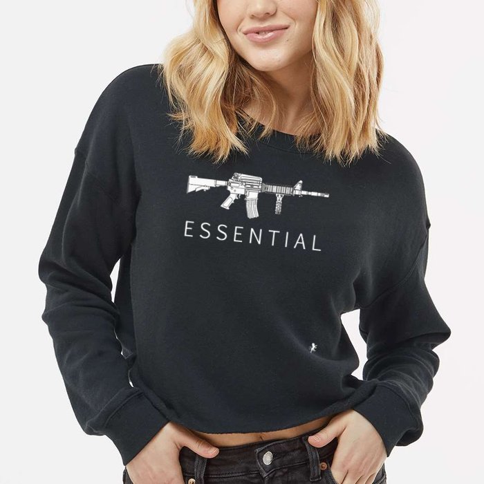 Essential Ar 15 Assualt Rifle Cropped Pullover Crew