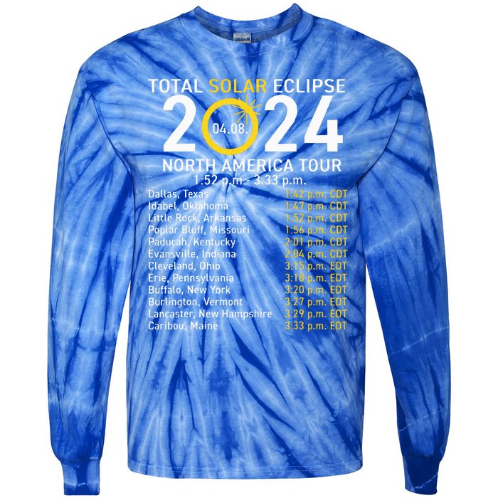 Eclipse April 8 2024 Path Of The Eclipse Tie-Dye Long Sleeve Shirt