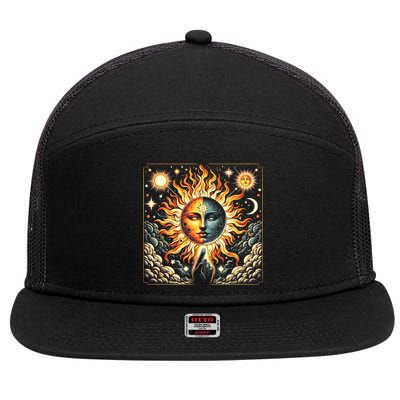 Eclipse April 8 2024 7 Panel Mesh Trucker Snapback Hat