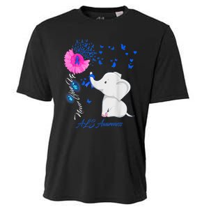 Elephant ALS Awareness - ALS Ribbon Gifts Cooling Performance Crew T-Shirt