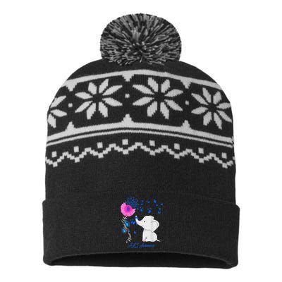 Elephant ALS Awareness - ALS Ribbon Gifts USA-Made Snowflake Beanie