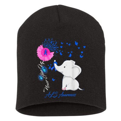 Elephant ALS Awareness - ALS Ribbon Gifts Short Acrylic Beanie