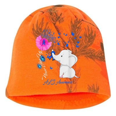 Elephant ALS Awareness - ALS Ribbon Gifts Kati - Camo Knit Beanie