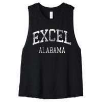 Excel Alabama Al Vintage Athletic Sports Design Women's Racerback Cropped Tank