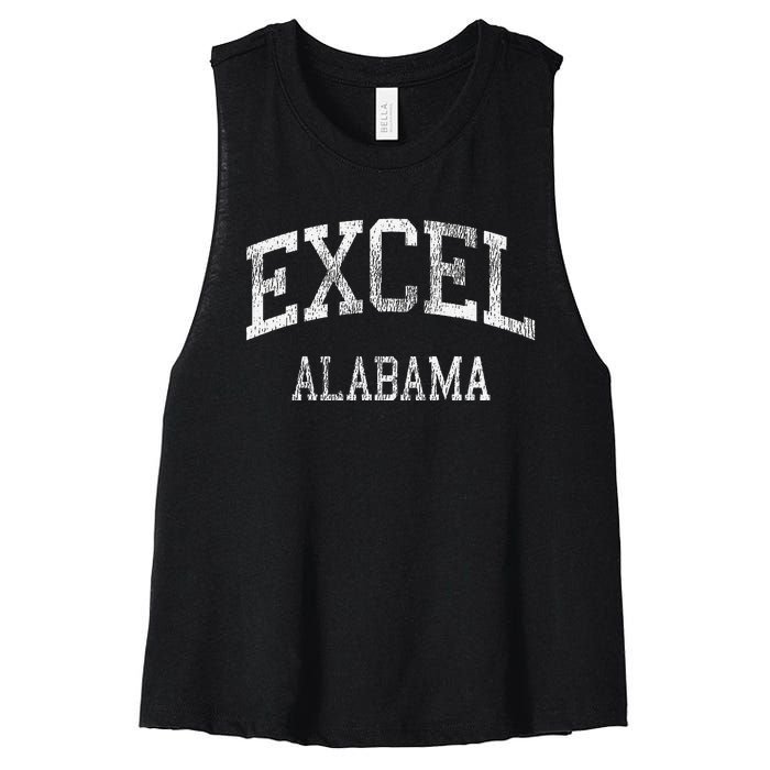 Excel Alabama Al Vintage Athletic Sports Design Women's Racerback Cropped Tank