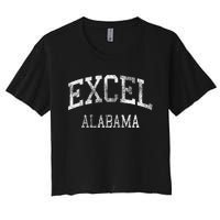 Excel Alabama Al Vintage Athletic Sports Design Women's Crop Top Tee