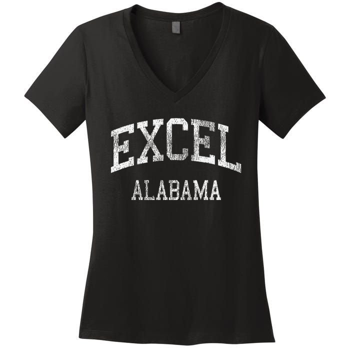 Excel Alabama Al Vintage Athletic Sports Design Women's V-Neck T-Shirt