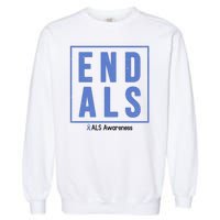 End Als Awareness Ribbon Garment-Dyed Sweatshirt